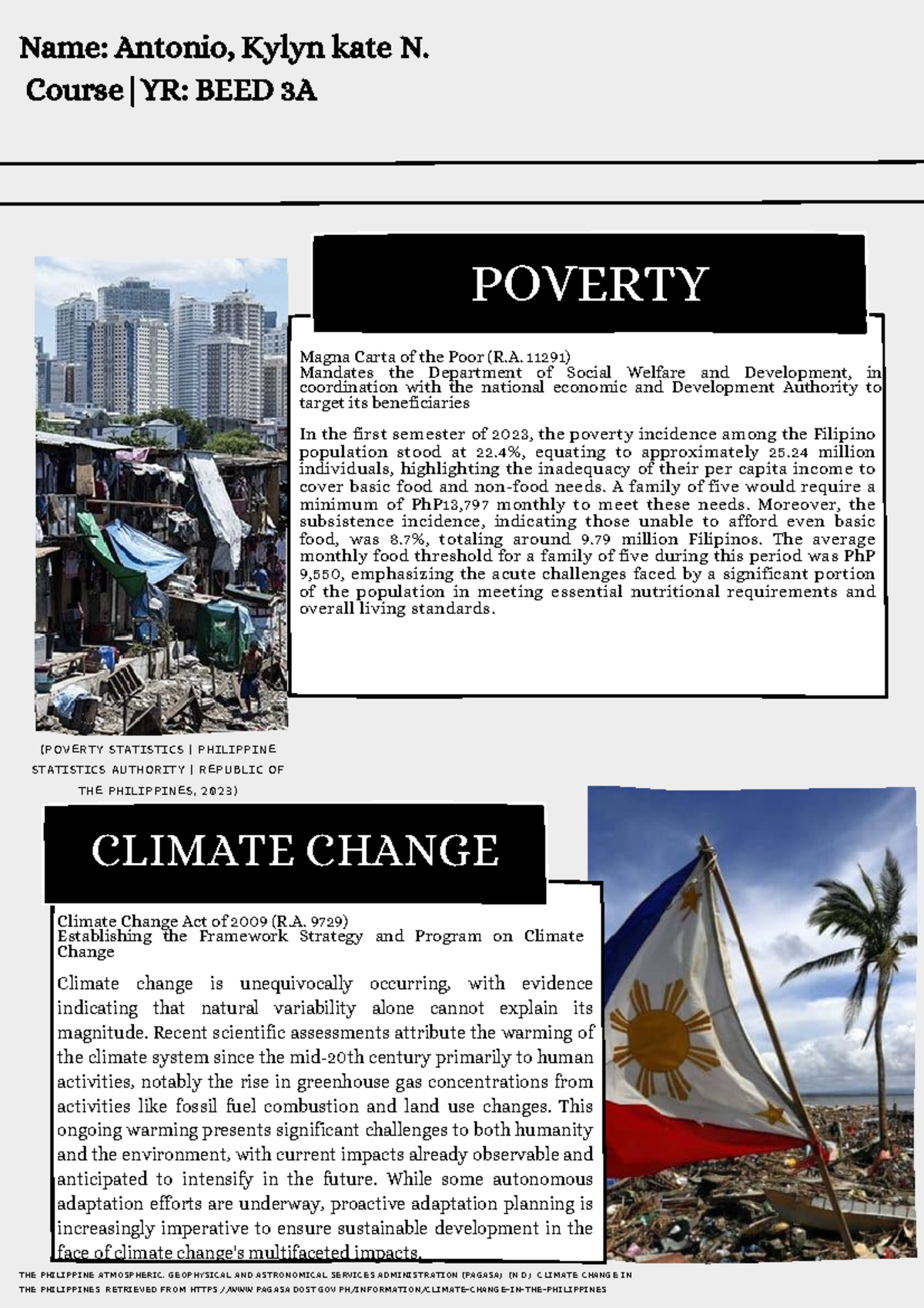 Poverty - POVERTY CLIMATE CHANGE Climate Change Act of 2009 (R. 9729 ...