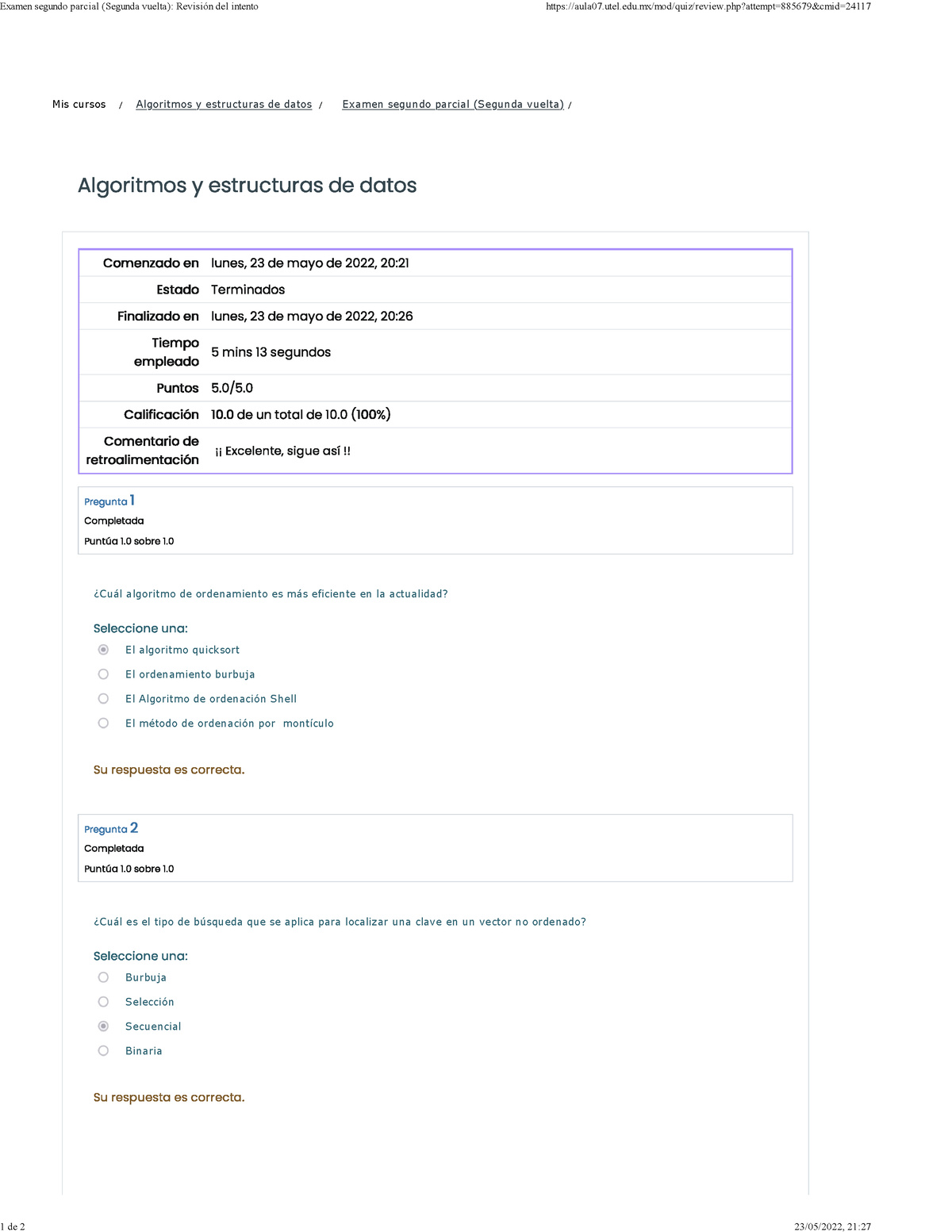 Sem2 Algoritmos Y Estructura De Datos ¿cuál Algoritmo De Ordenamiento Es Más Eficiente En La 3614