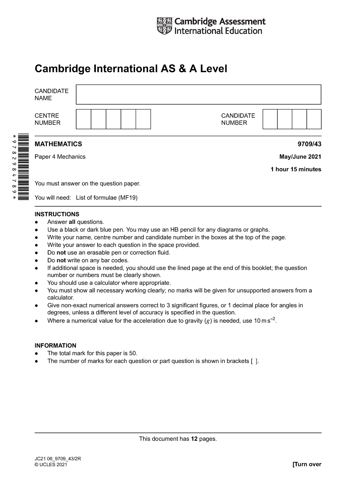 9709-s21-qp-43-mathematics-a-level-past-year-paper-maths-a-level