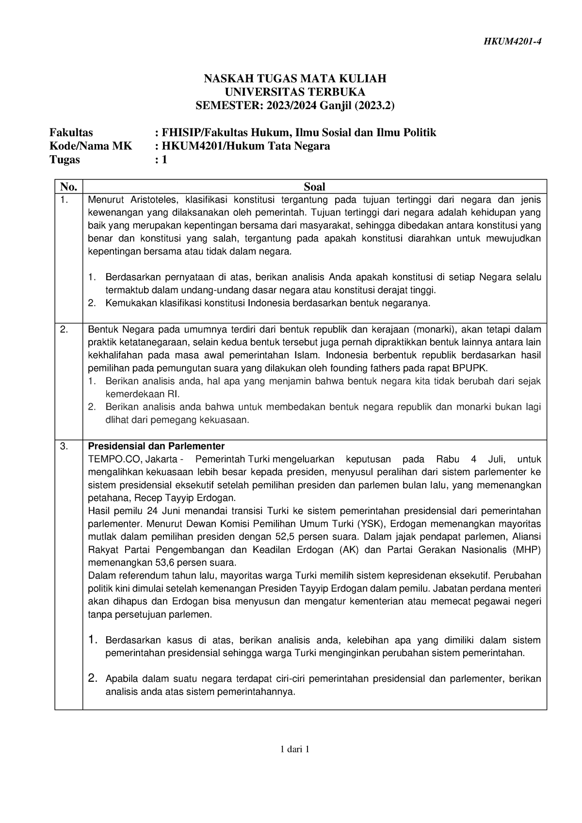 Soal Hkum4201 Tmk1 4 - Soal - HKUM4201- 4 1 Dari 1 NASKAH TUGAS MATA ...