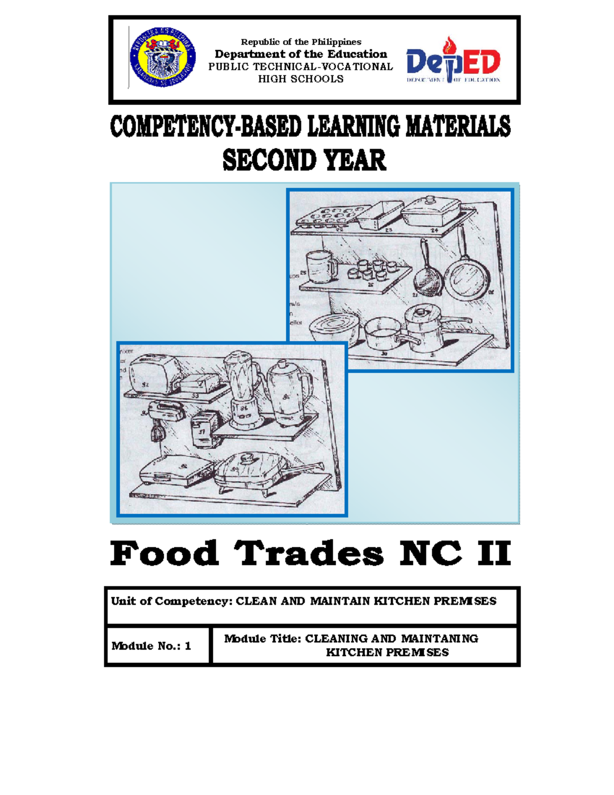 Food trades y2 - Books - Unit of Competency: CLEAN AND MAINTAIN KITCHEN ...