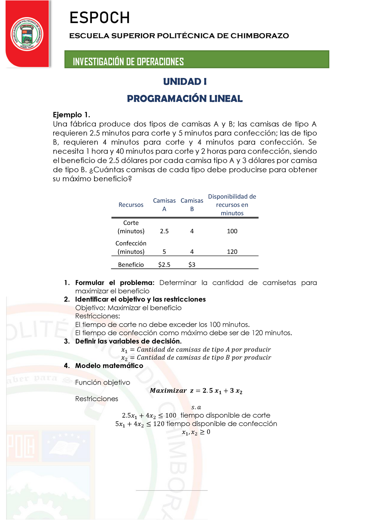 Ejercicio De Programacion Lineal Aplicado A Los Modelo De Negocios ...