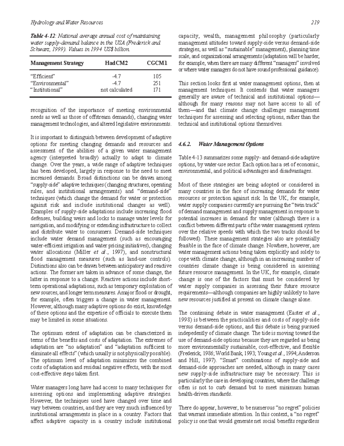 Hydrology and Water Resources 4 - recognition of the importance of ...