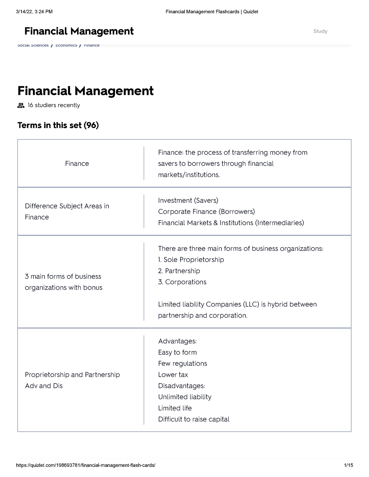 Financial Management Flashcards - Upgrade Financial Management 16 ...