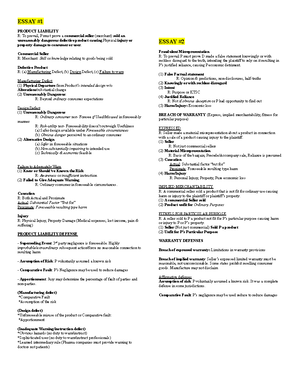 Study Guide - final exam fall 2022 - Page 1 of 2 Torts Prof. Bettwy ...