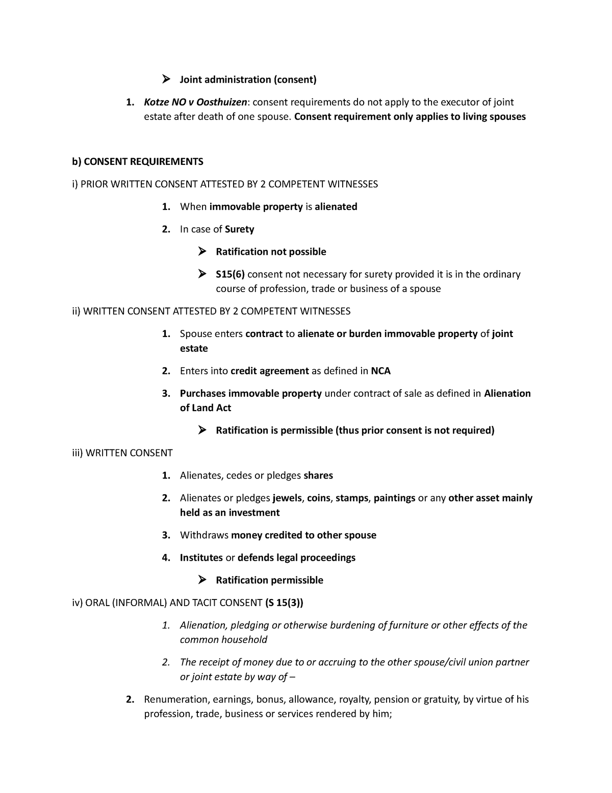 Chapter 5 fam 5 - Joint administration (consent) Kotze NO v Oosthuizen ...