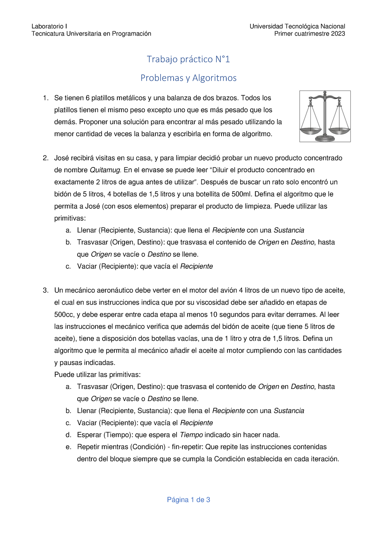 Práctico 1 Problemas Y Algoritmos Fundamentos De Informatica Uns