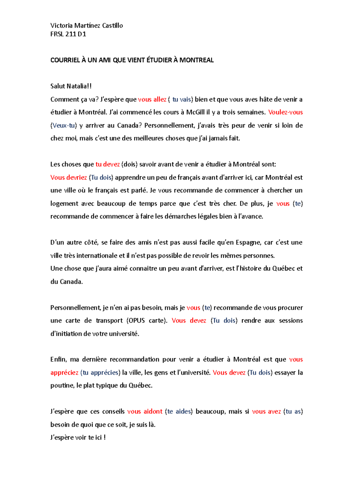 Courriel Montreal - French Activity - Victoria Martínez Castillo FRSL ...