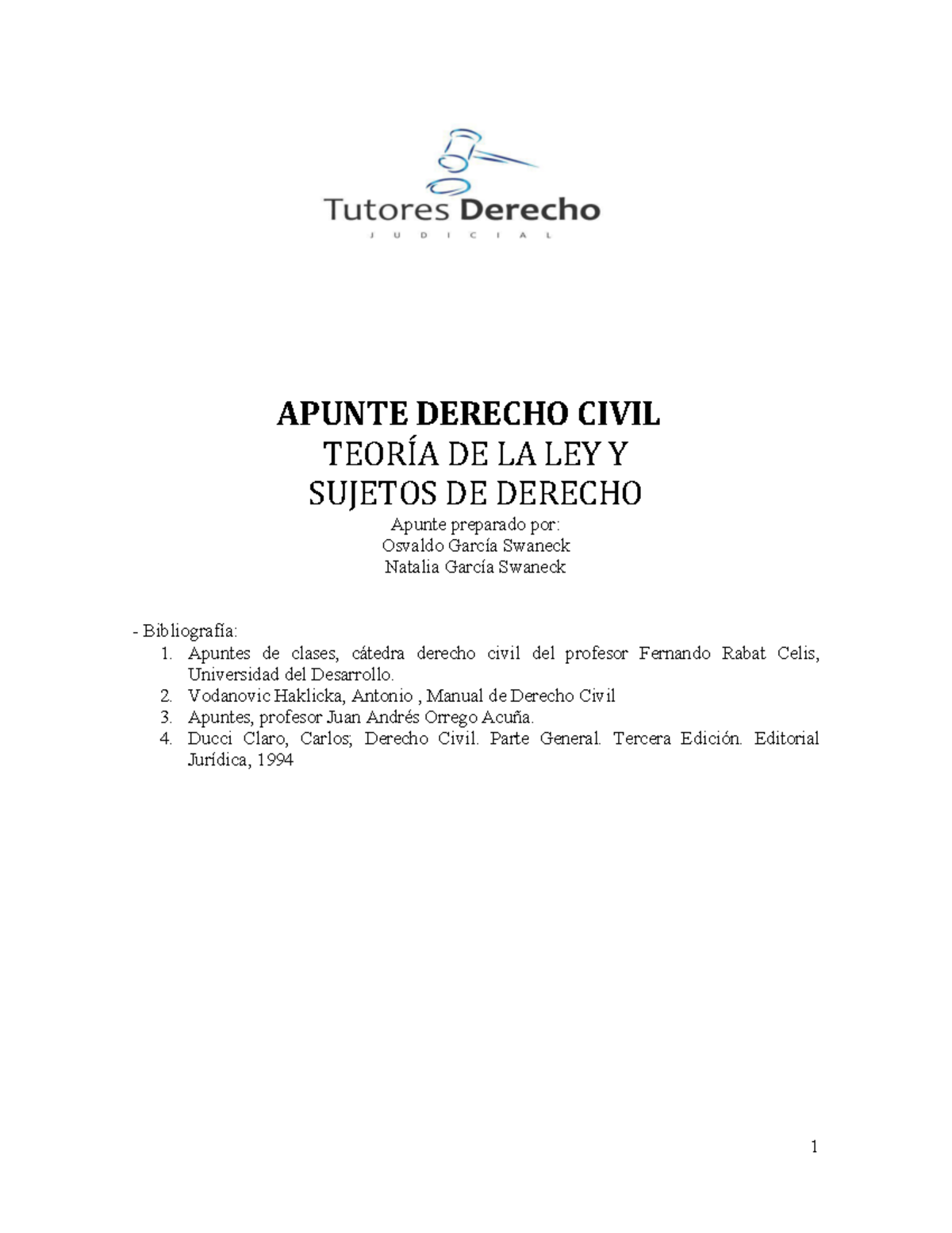 Teoría de la Ley y Sujetos de Derecho Parte Preliminar - APUNTE DERECHO ...