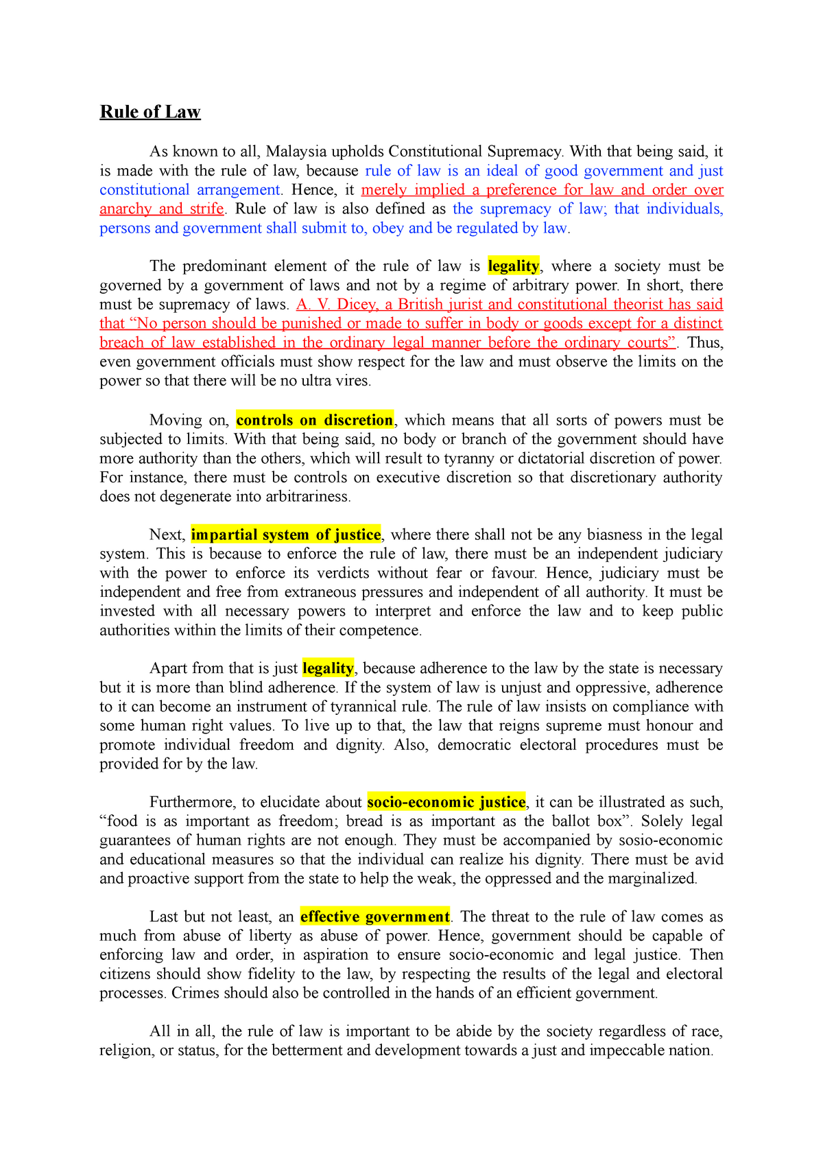 research papers on rule of law