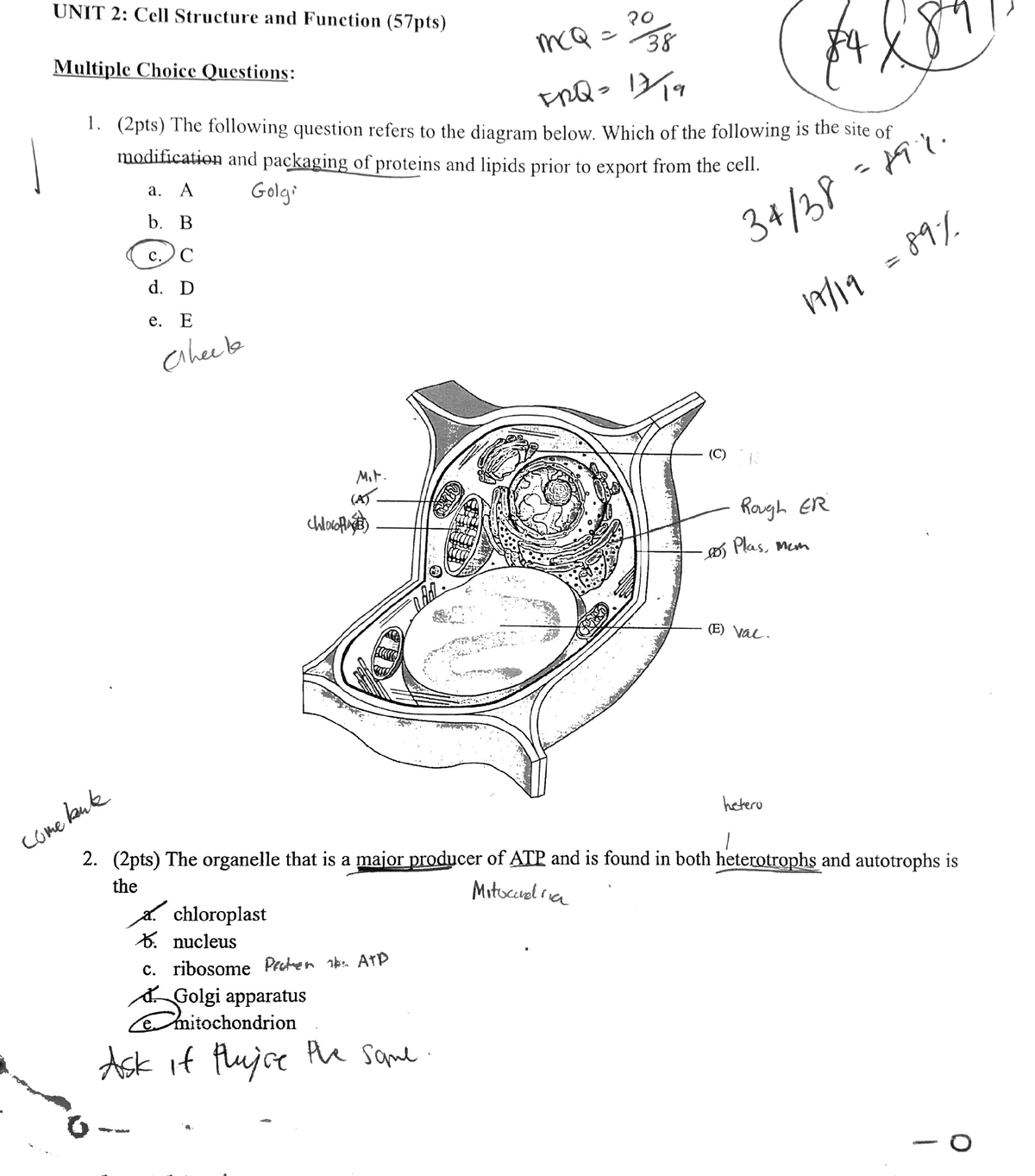 Unit 2 AP Bio Test final exam bioscience one Studocu