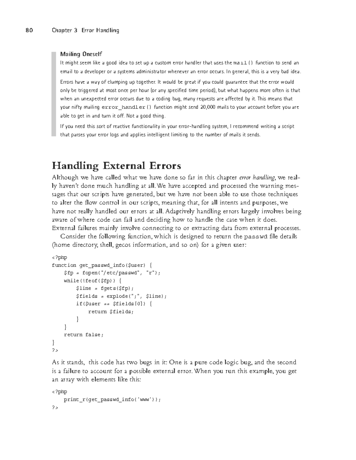 PHP Programming 6 - 80 Chapter 3 Error Handling Mailing Oneself It ...