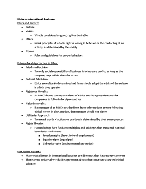 Principles of International Business Notes Eight - Global Human ...