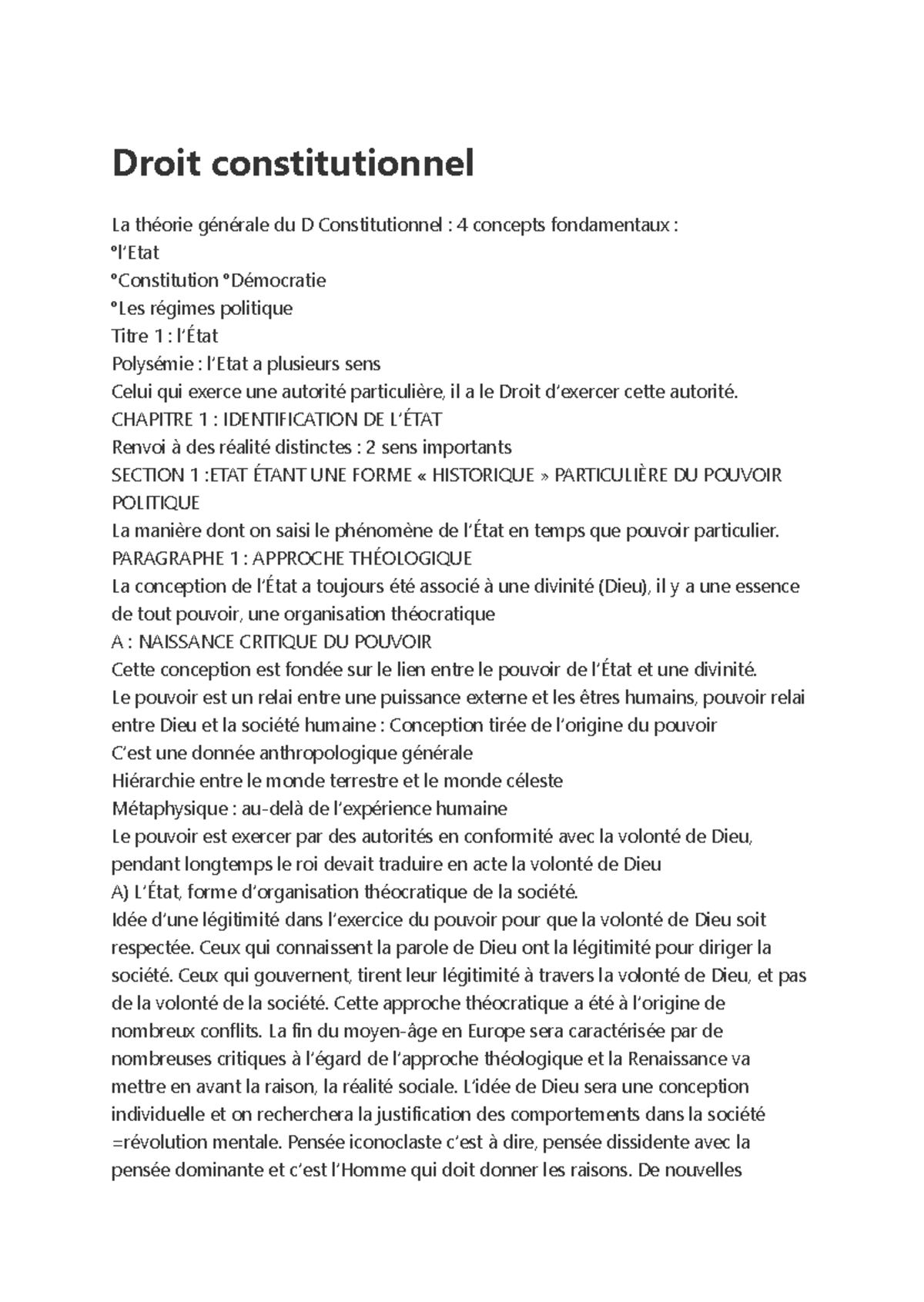 Droit constitutionnel - CHAPITRE 1 : IDENTIFICATION DE L’ÉTAT Renvoi à ...