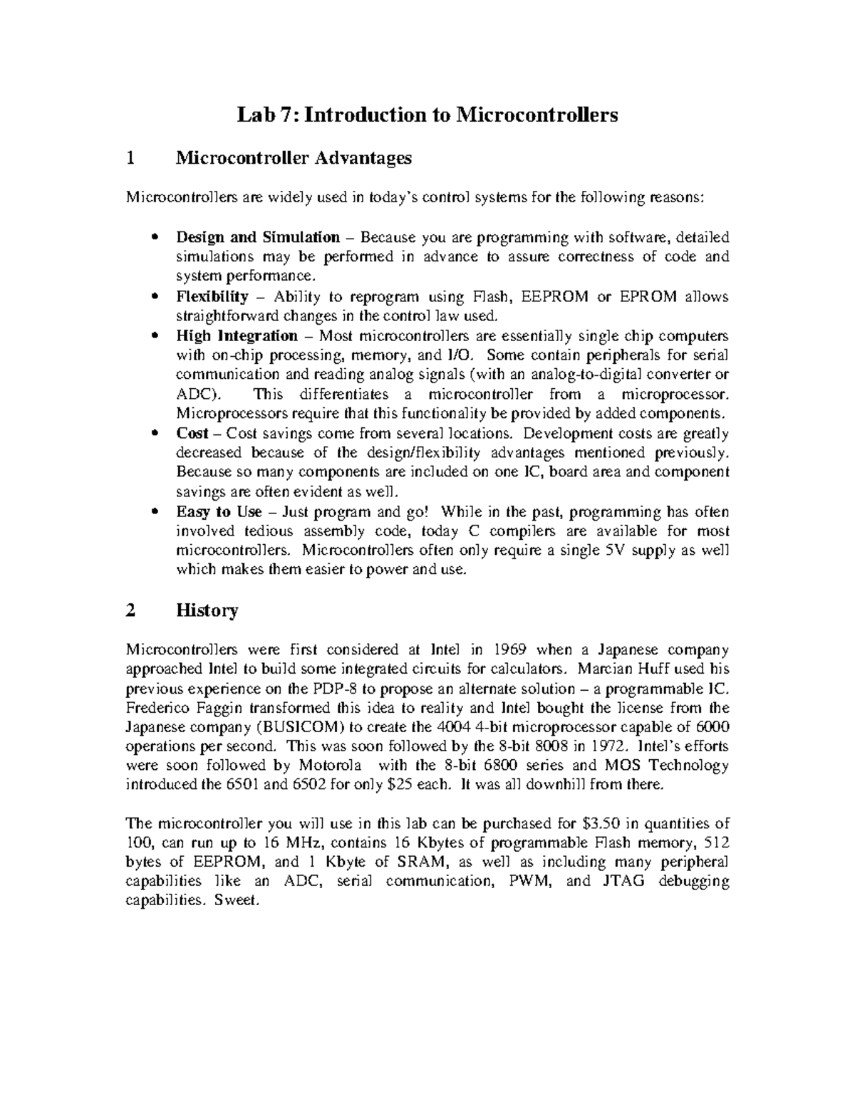 Lab7-intro - Microcontroller - Lab 7: Introduction To Microcontrollers ...