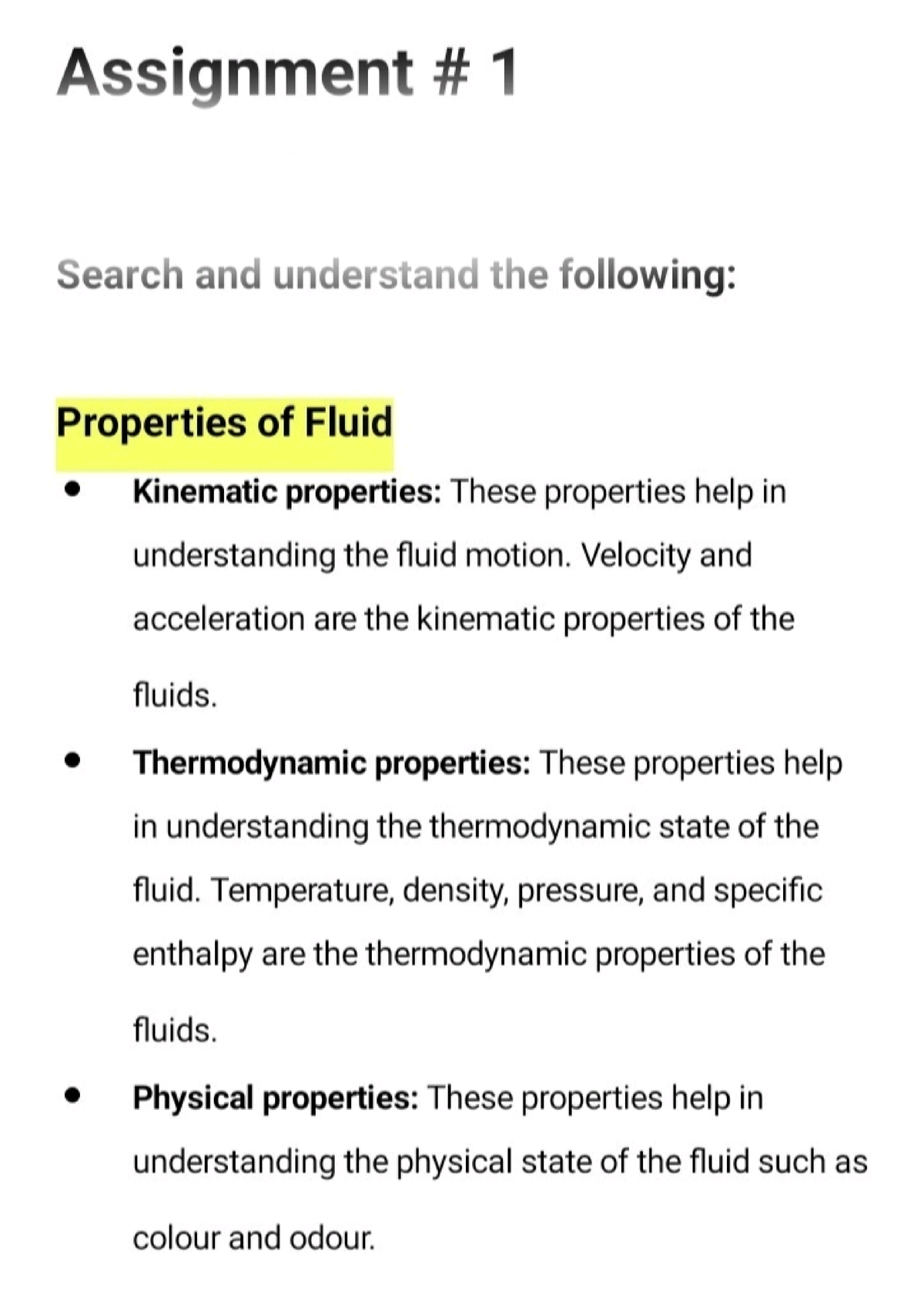 Assignment in Fluid Mechanics - Physics For Engineers - Studocu