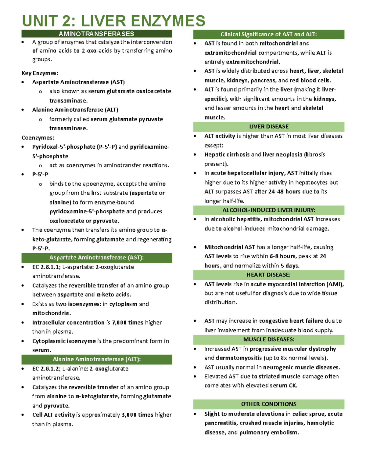 Aminotransferases - CC2 - AMINOTRANSFERASES A group of enzymes that ...