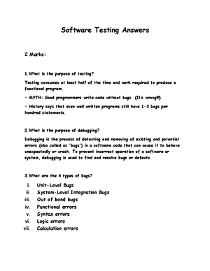 Software Testing Answer Book