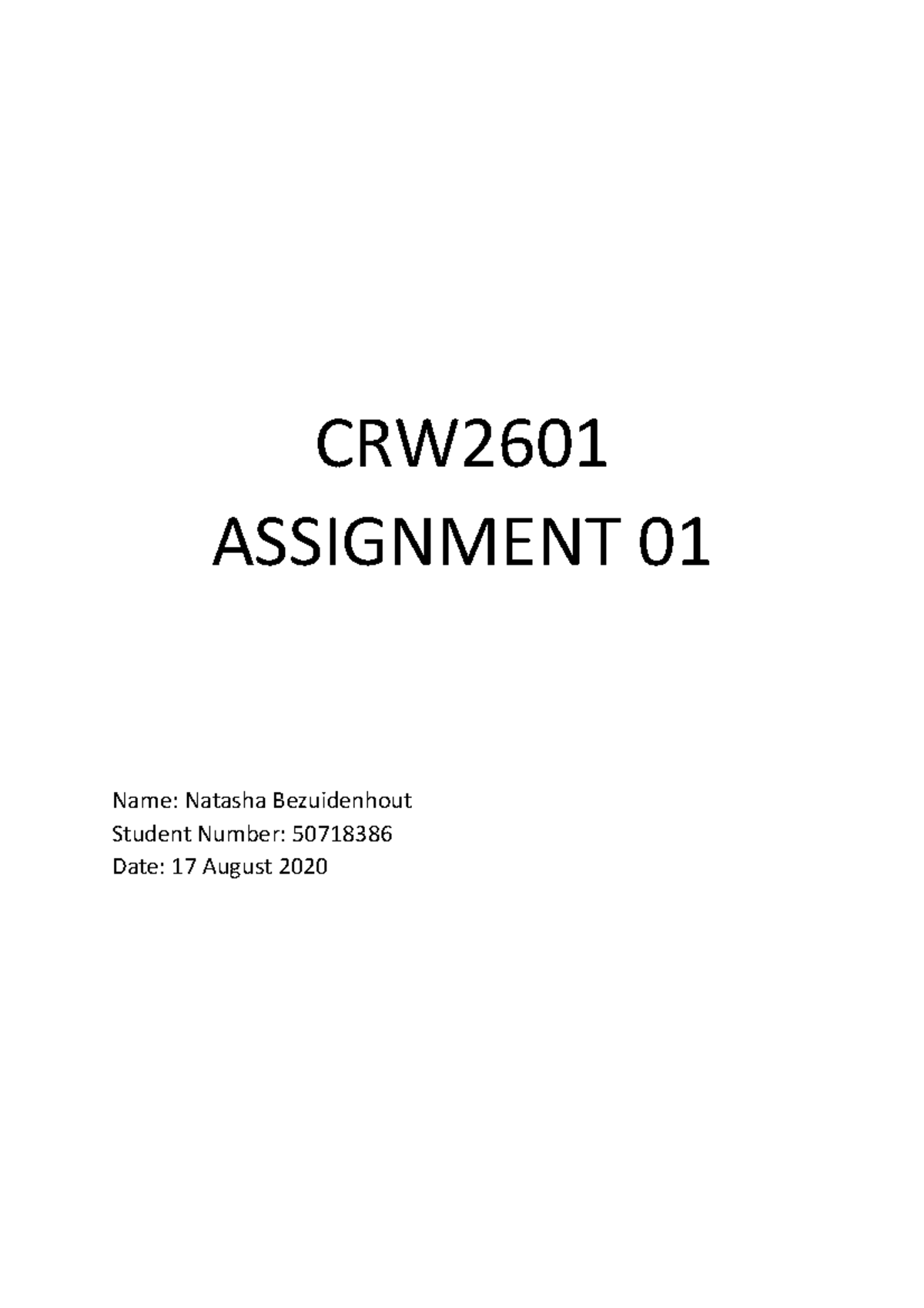 crw2601 assignment 1 semester 2 2022