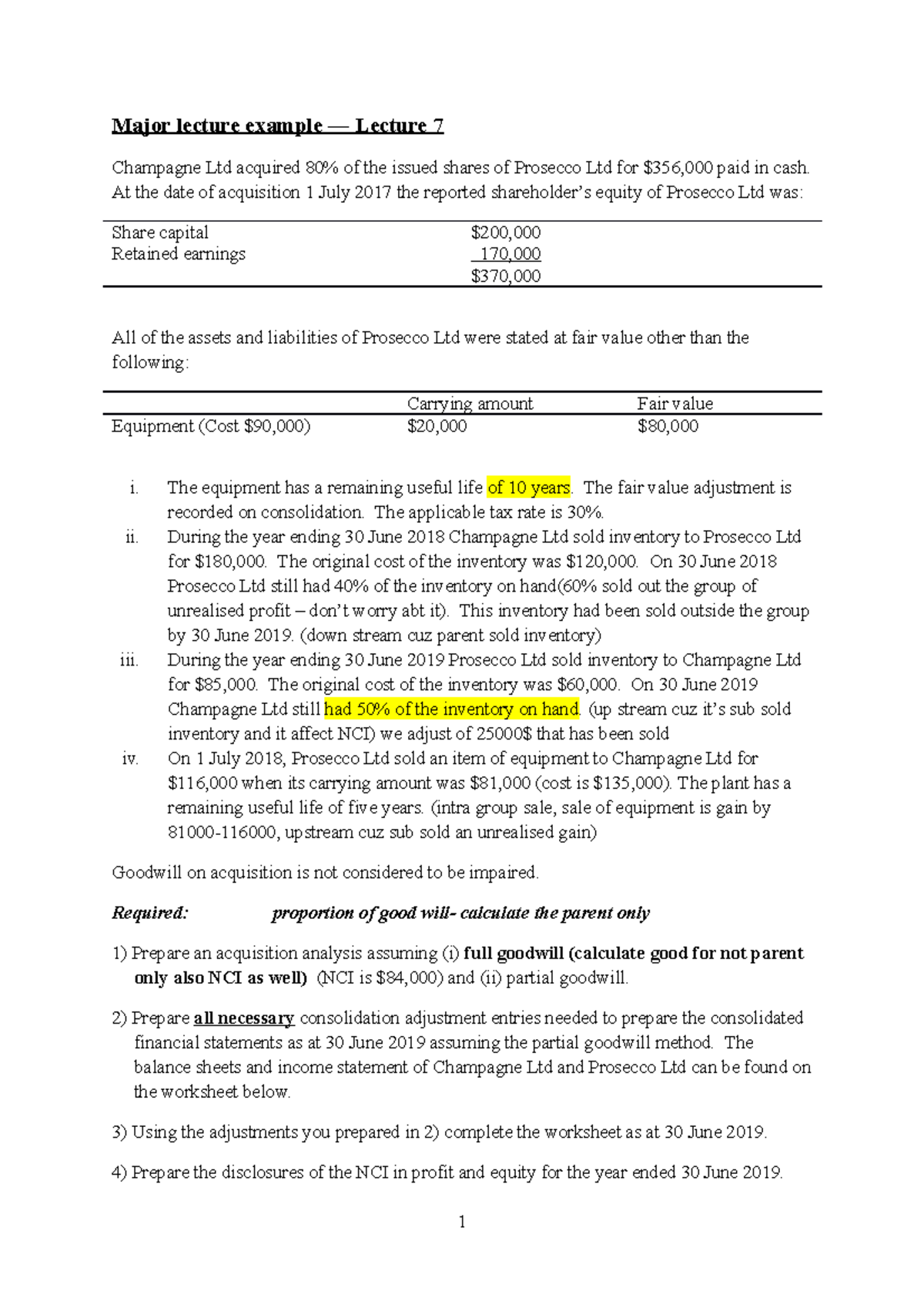 Lec 7 Major lecture example NCI - Major lecture example Lecture 7 ...