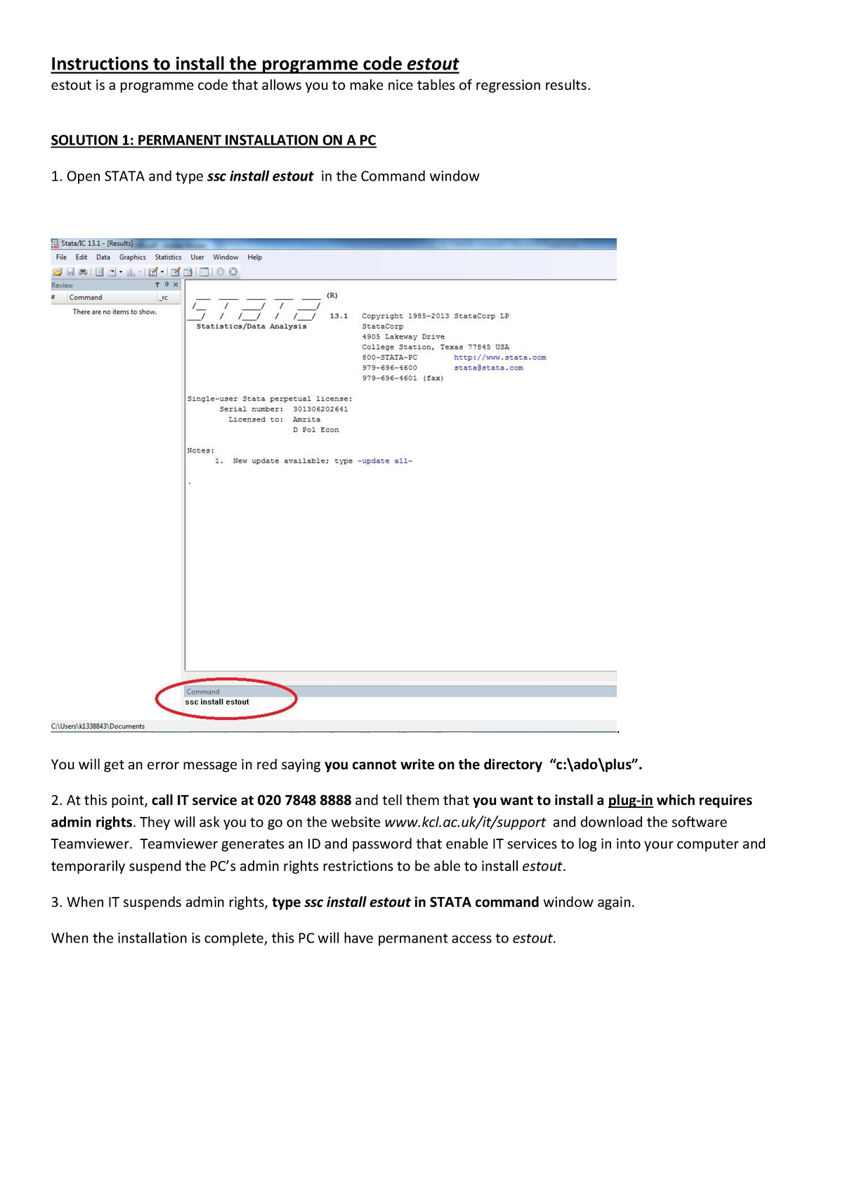 estout-installation-econometrics-for-input-into-stata-instructions-to-install-the-programme