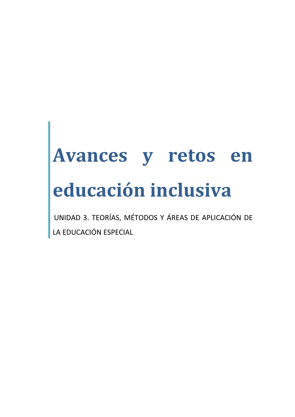 Avances Y Retos En Educación Inclusiva Unidad 3 - Warning: TT ...