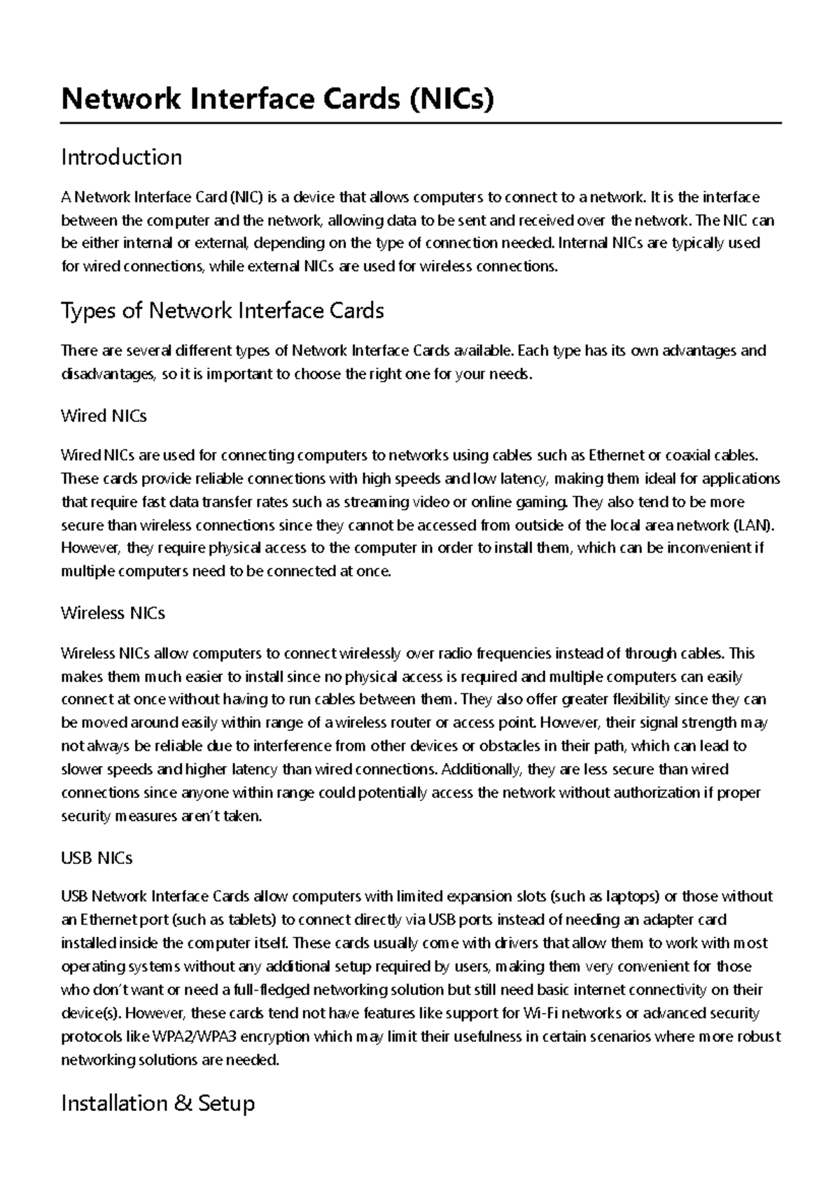 Network Interface Cards NICs in Computer Network Concepts Network