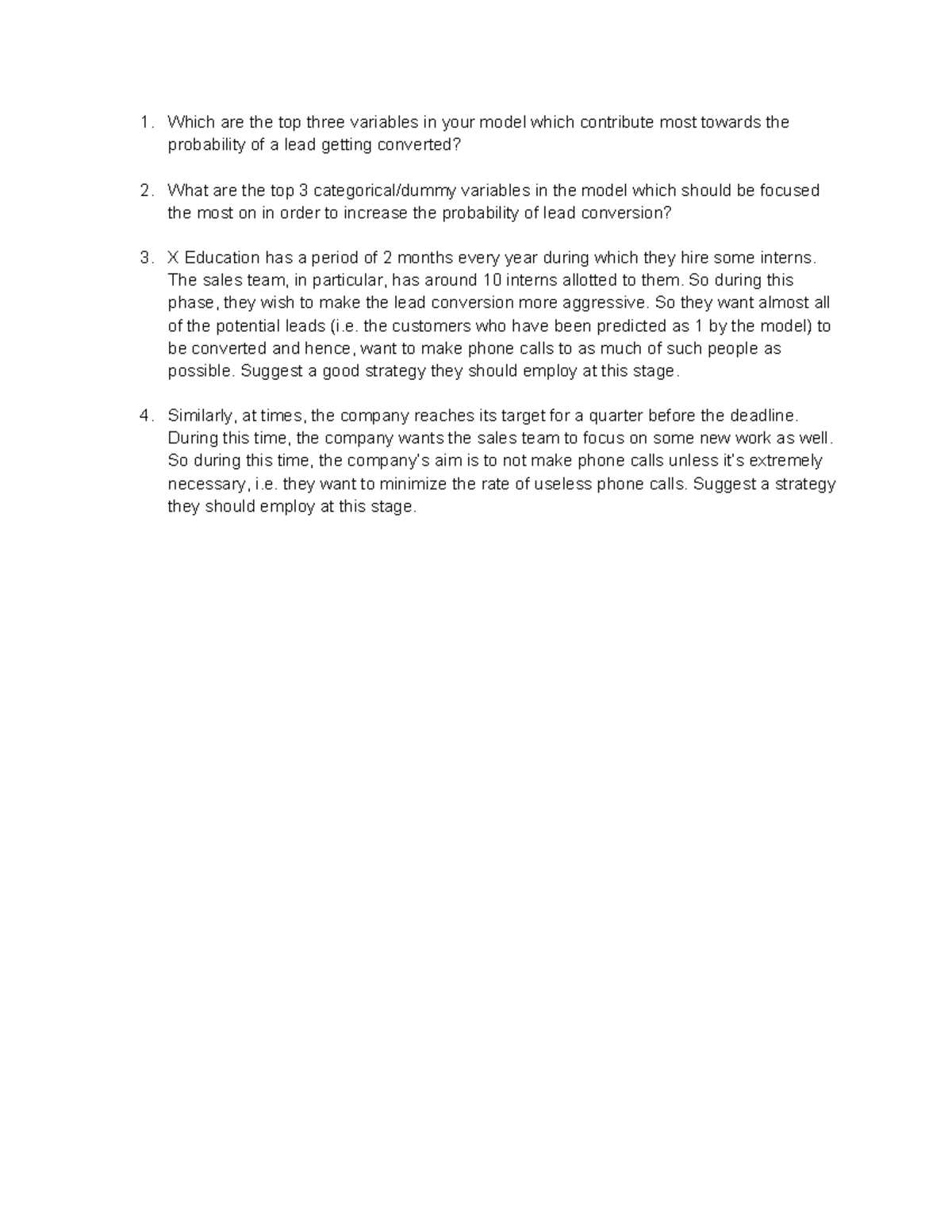 Assignment Subjective Questions - Which are the top three variables in ...