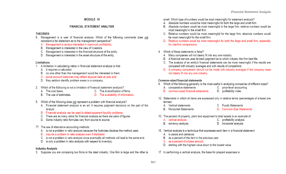 Financial Statement Analysis - Financial Accounting - Studocu