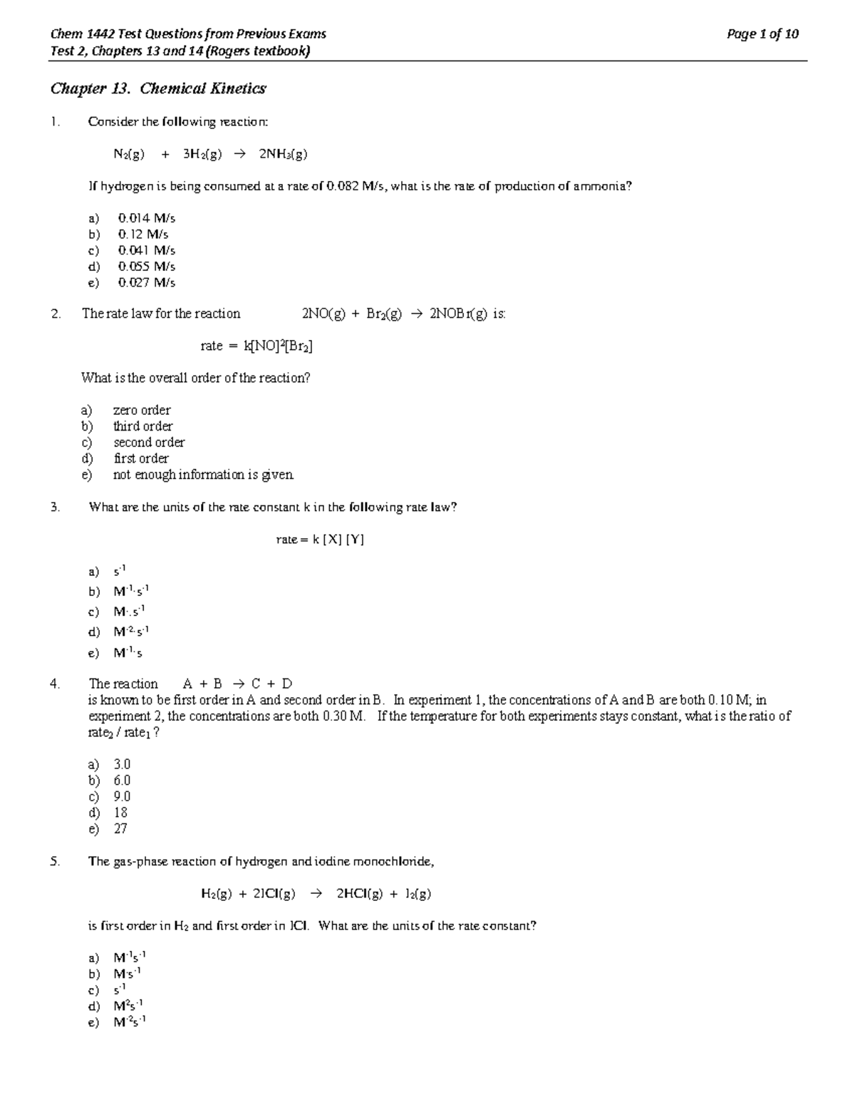 1442 Test 2 SECC Test Questions Ch 13 and Ch 14 - Test 2, Chapters 1 3 ...