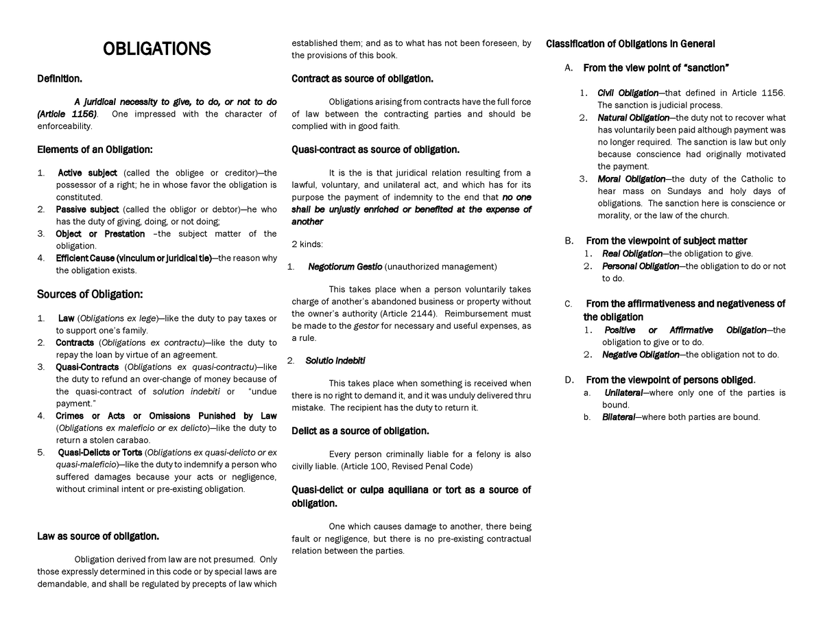 oblicon-reviewer-english-obligations-definition-a-juridical