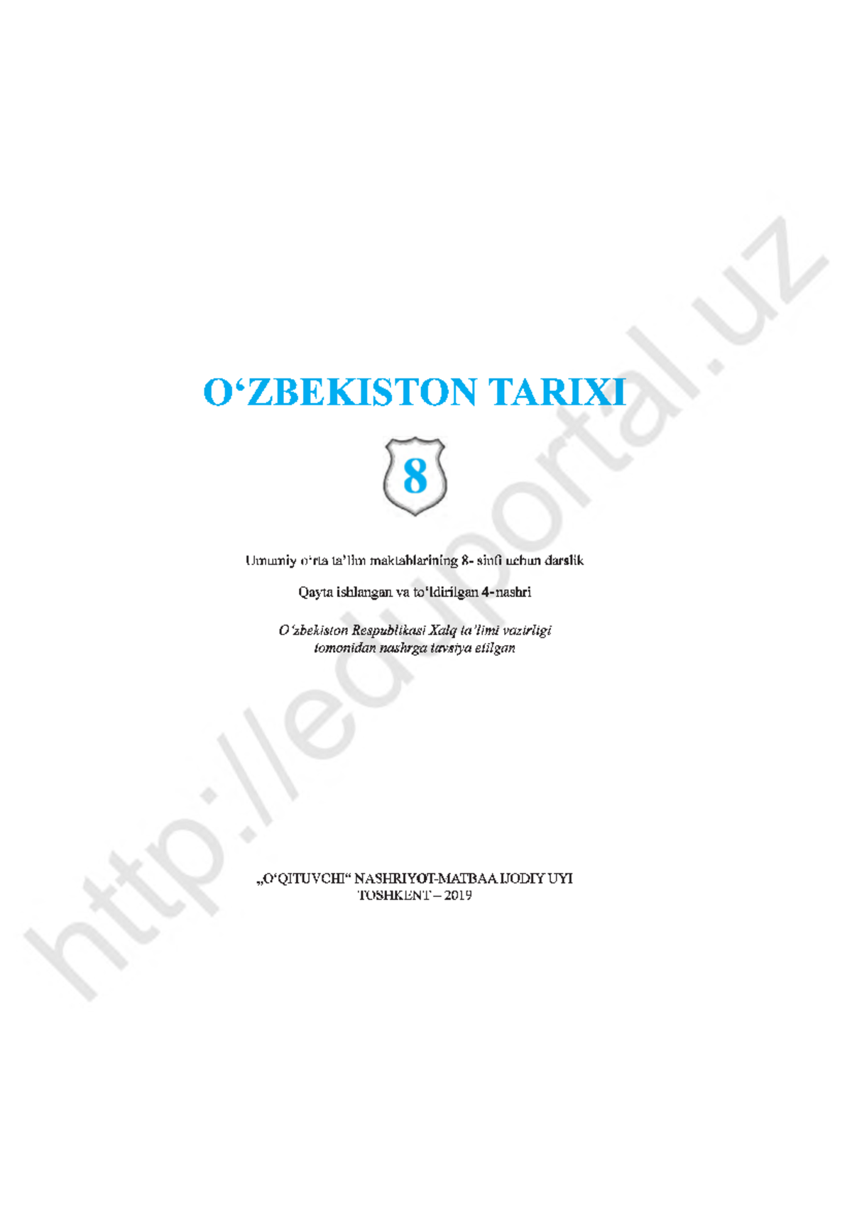 8-sinf Ozbekiston Tarixi 2019 (@tarix) - 0 ‘ZBEK3ST0N TARIXI Umumiy O ...