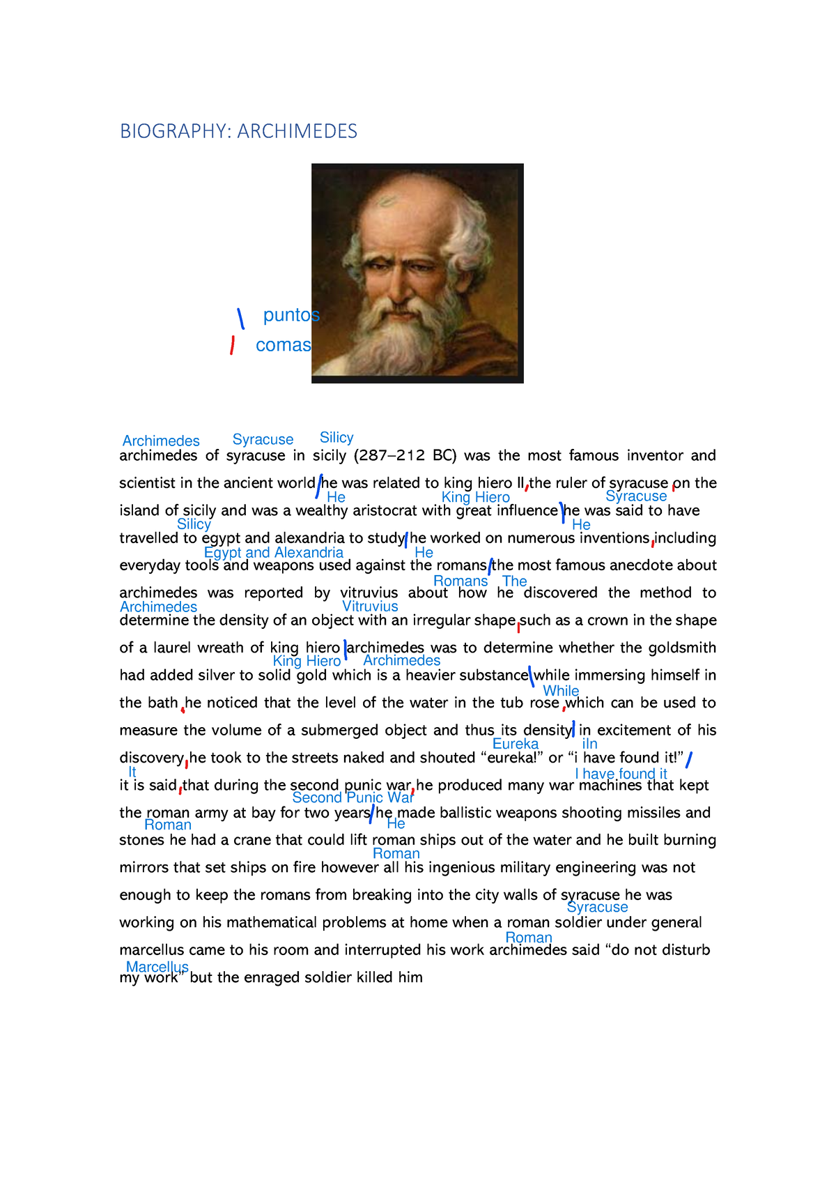 write the biography of archimedes