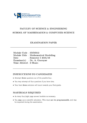Unit Operations and Separation Processes Assignment 2016 1 - FACULTY OF ...