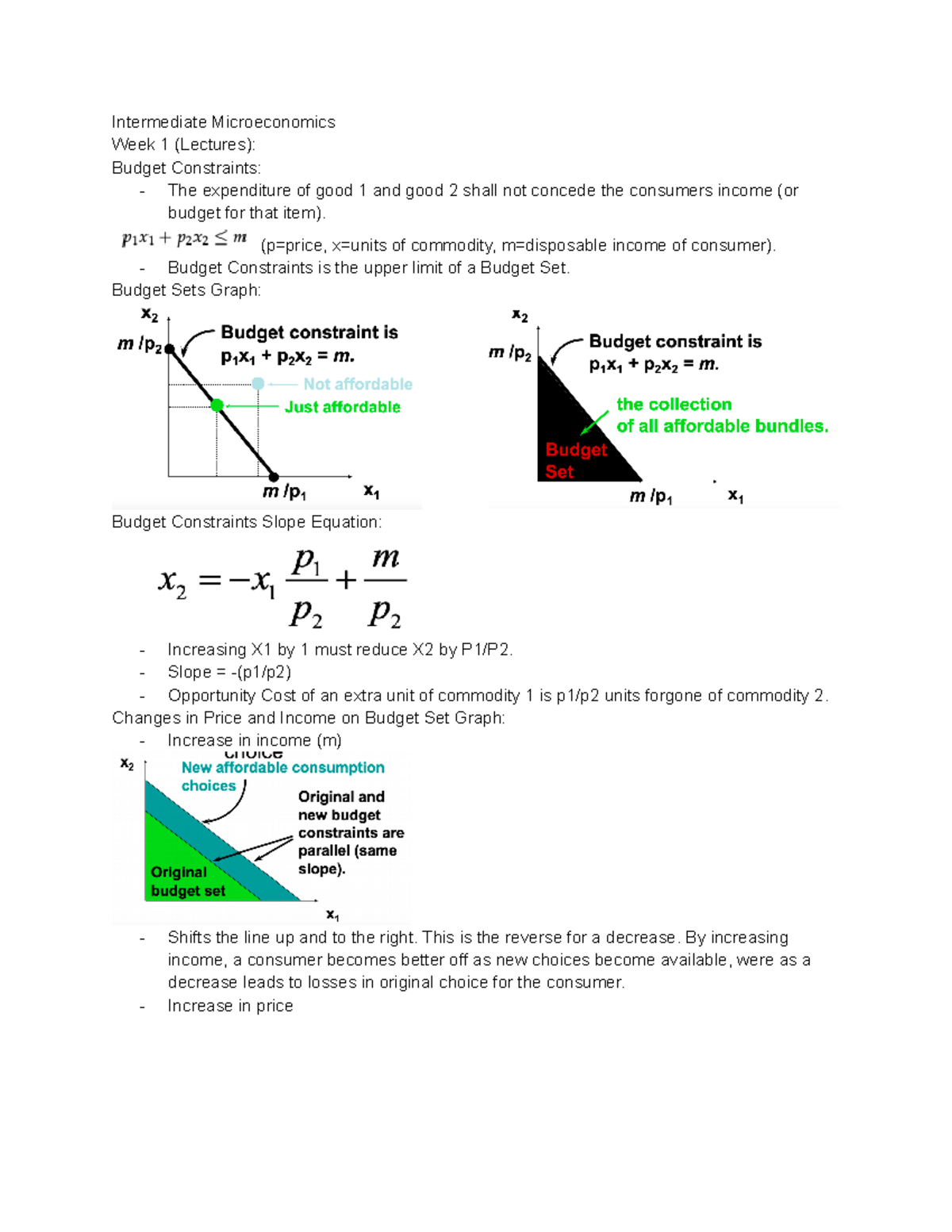 Intermediate Microeconomics - (p=price, X=units Of Commodity, M ...