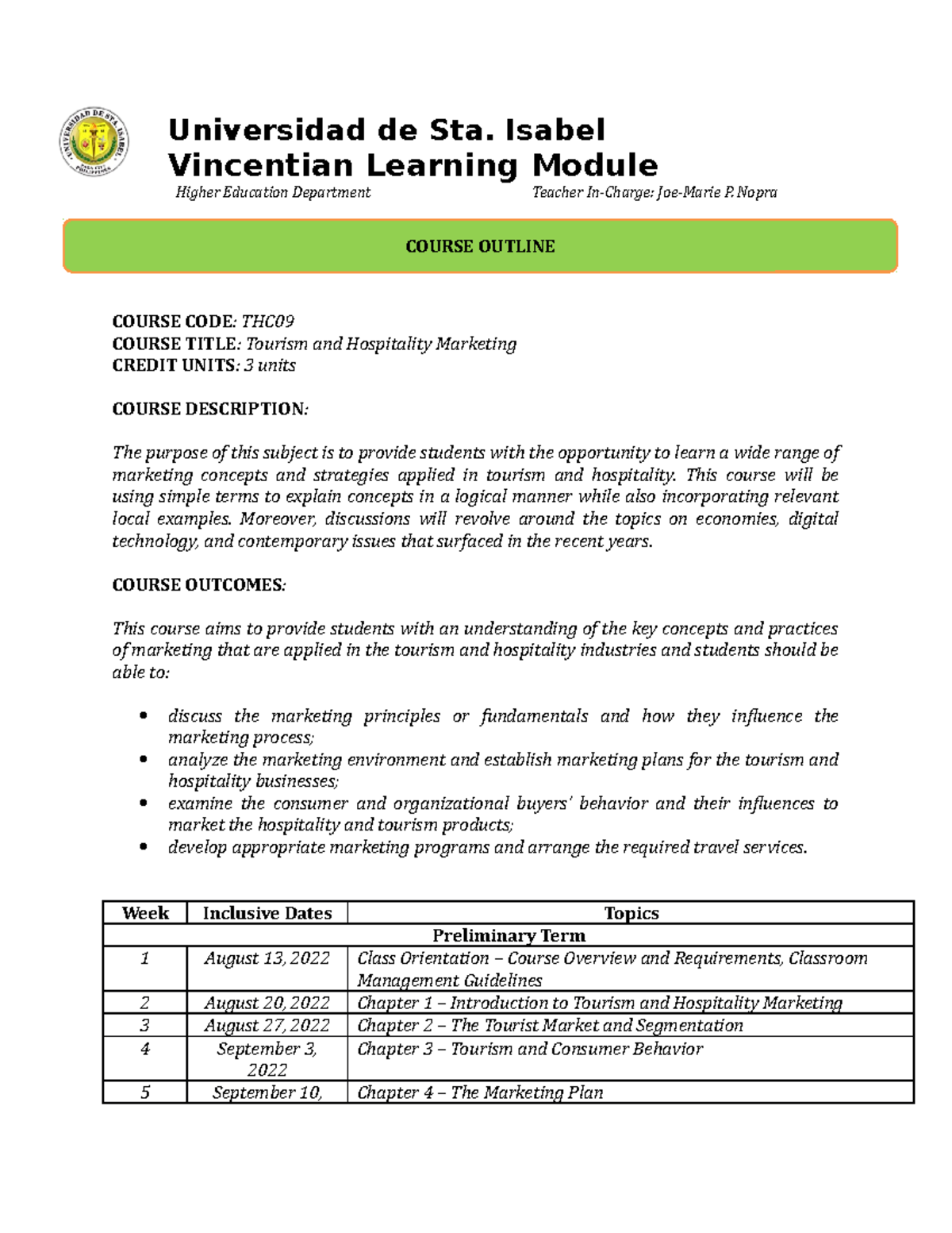 course-outline-thc09-tourism-and-hospitality-marketing