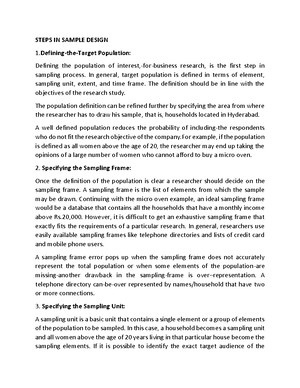 Sampling and its types - SAMPLING A Sampling is a part of the total ...