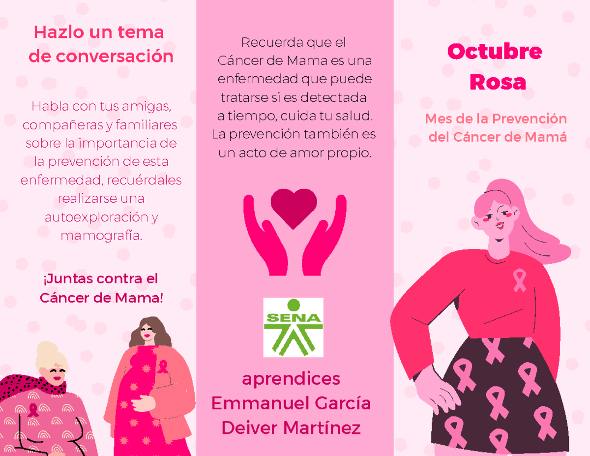 Copia de Folleto sobre la prevención del cáncer de mama ilustrado ...