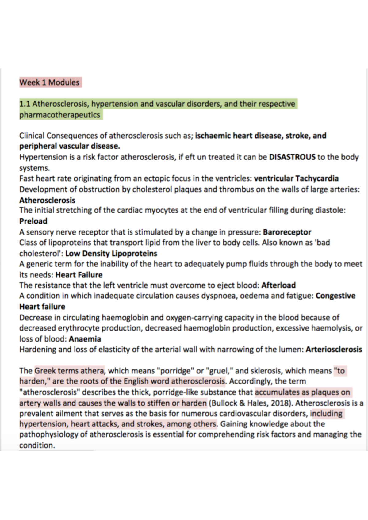 Studocu - lecture notes - Week 1 Modules 1 Atherosclerosis ...