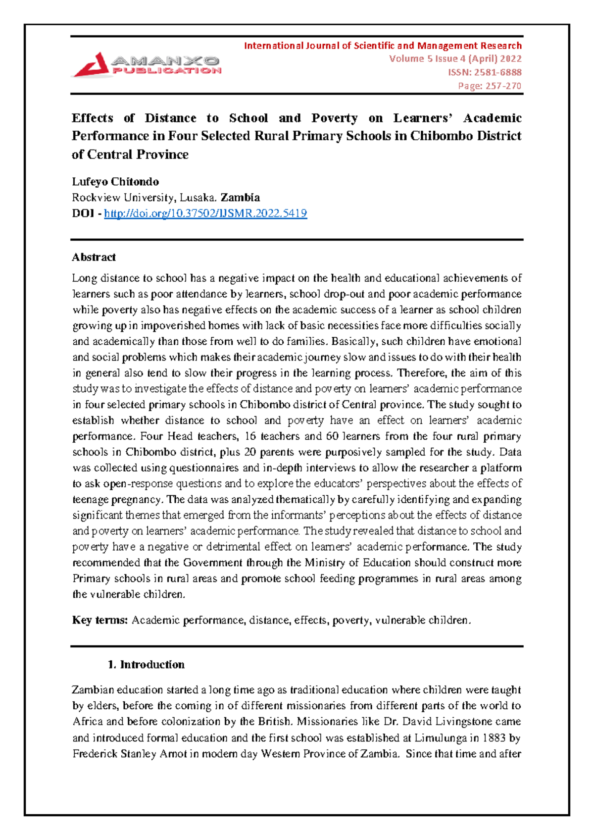 Effects of distance to school and poverty on learners 2z6qne8j ...