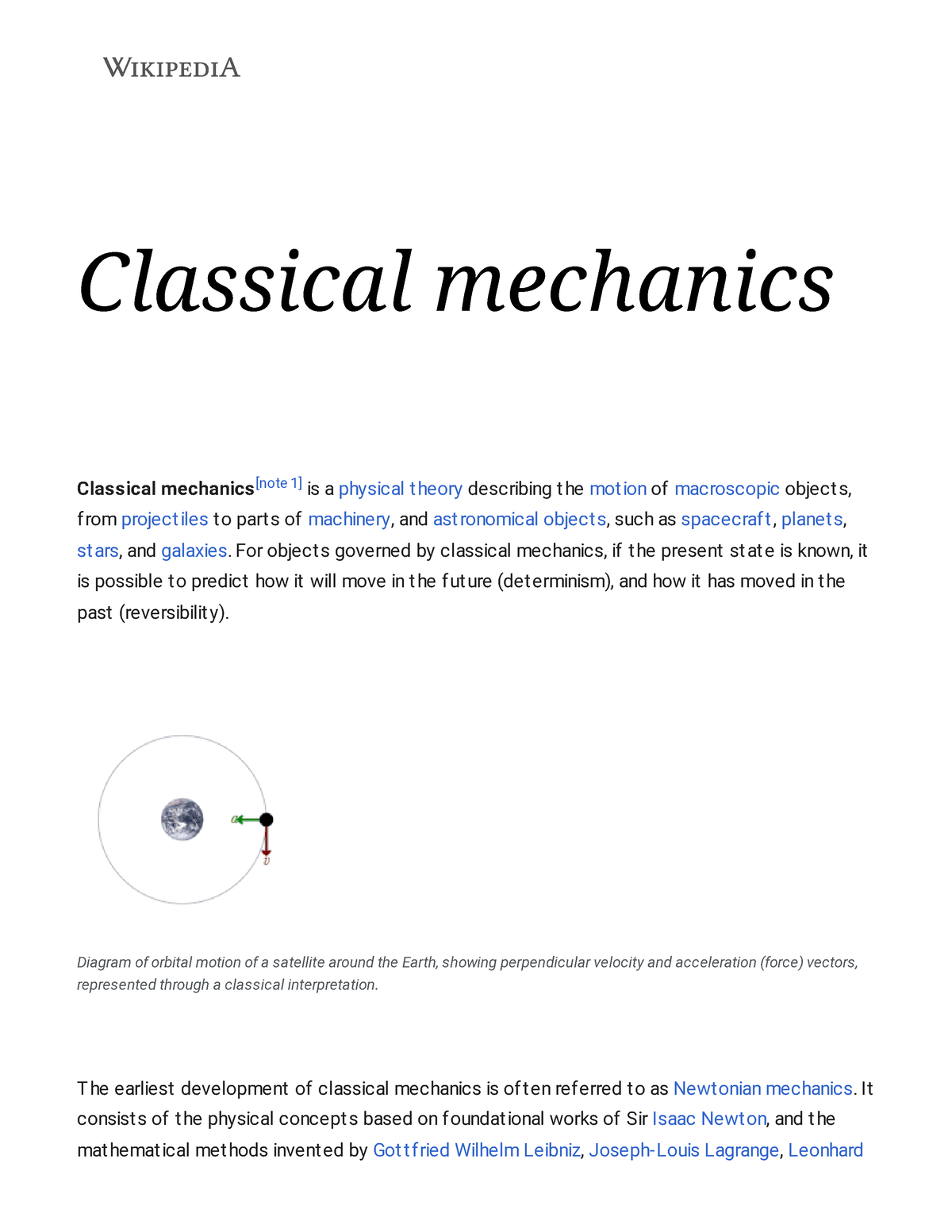 Classical mechanics - Wikipedia