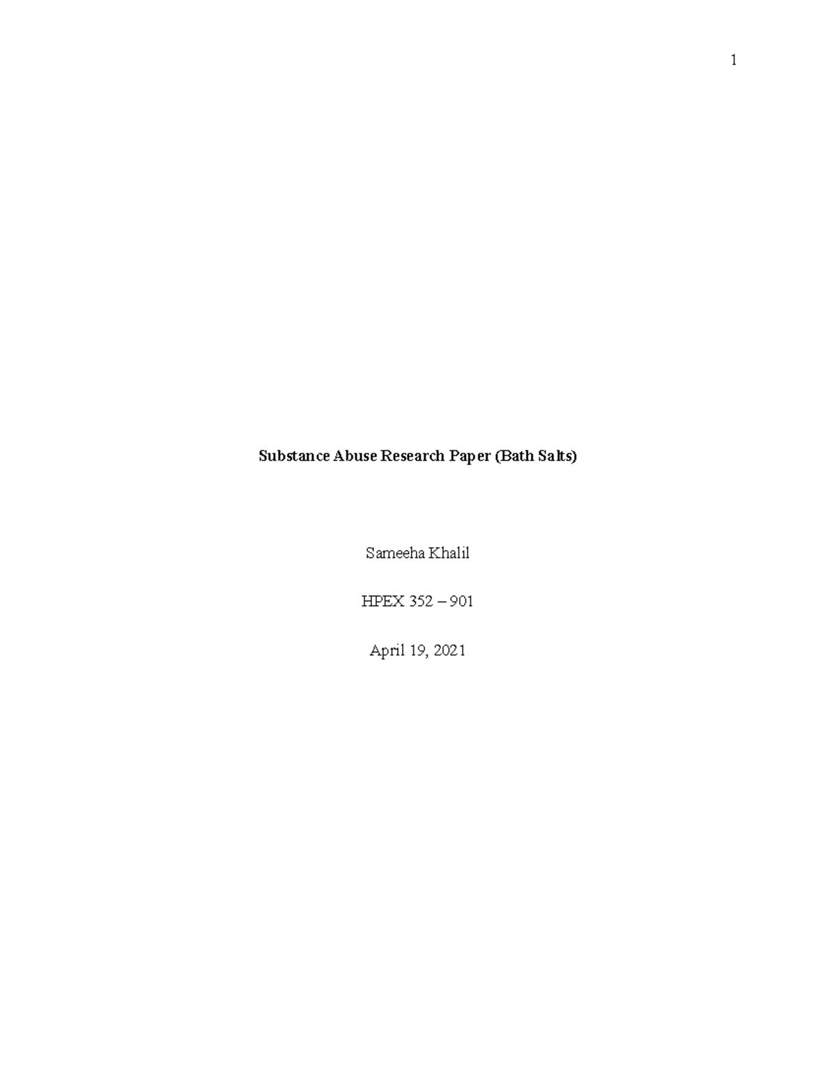 substance abuse research paper