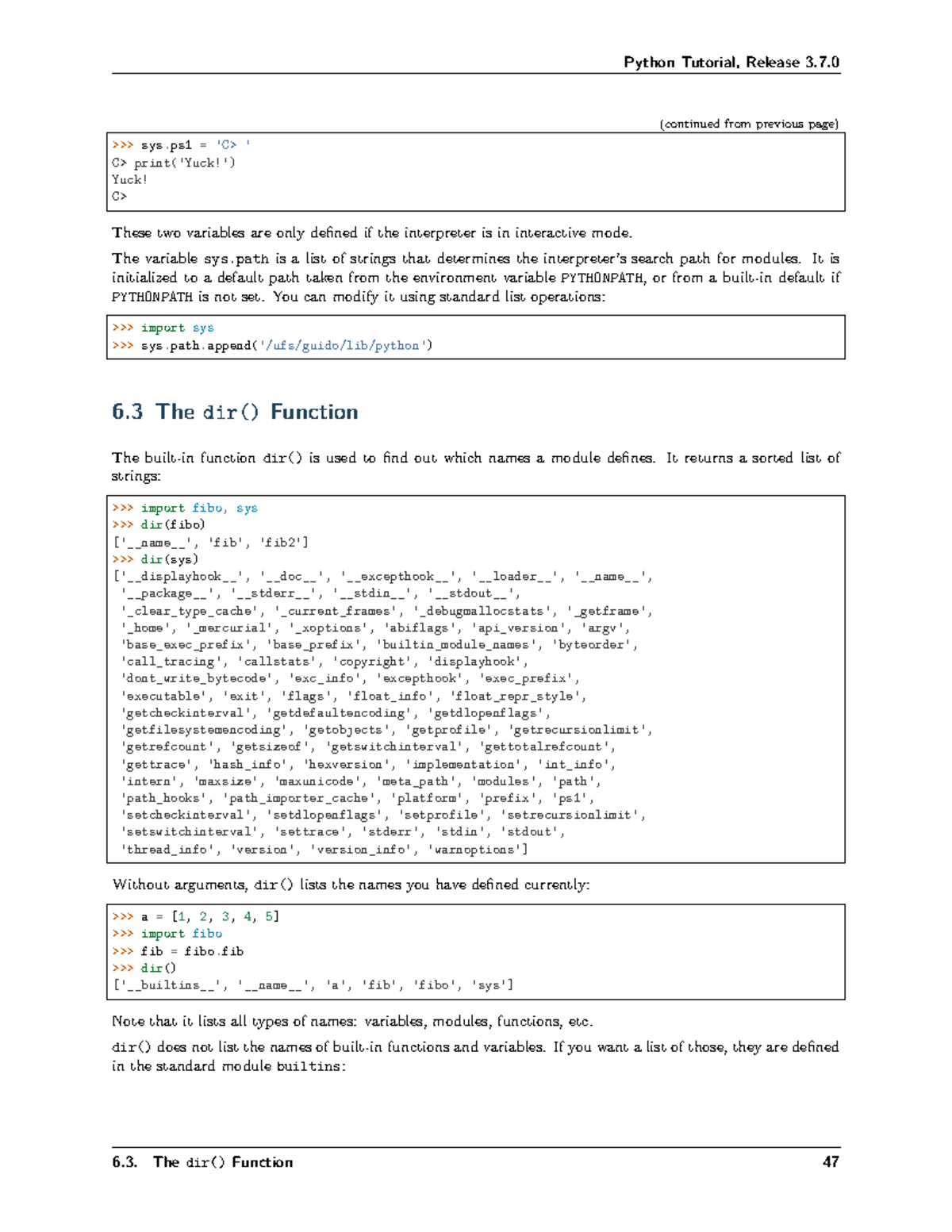 Python Notes-12 - NOTES - (continued from previous page) >>> sys = 'C ...