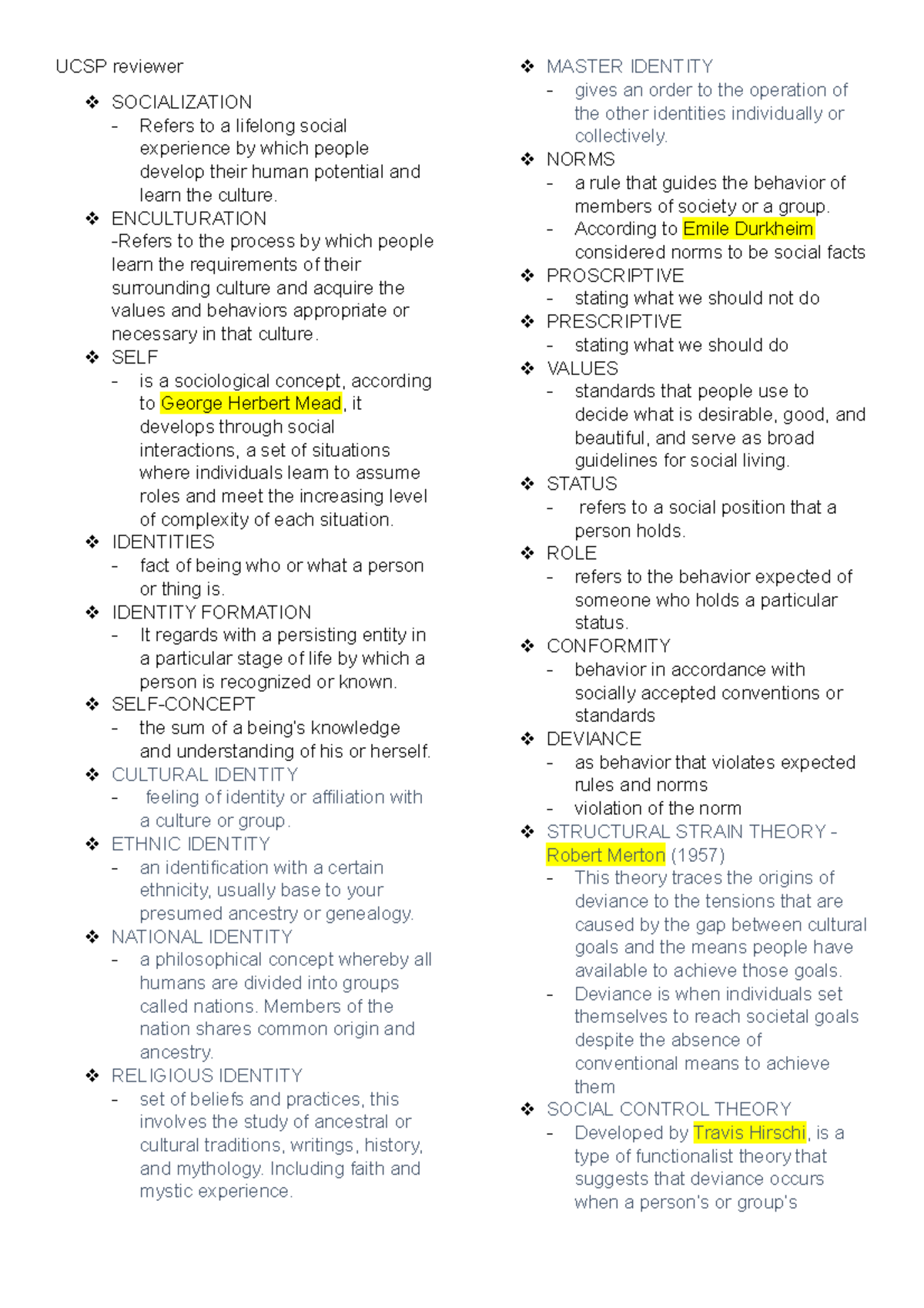 UCSP-reviewer - careful - UCSP reviewer SOCIALIZATION - Refers to a ...