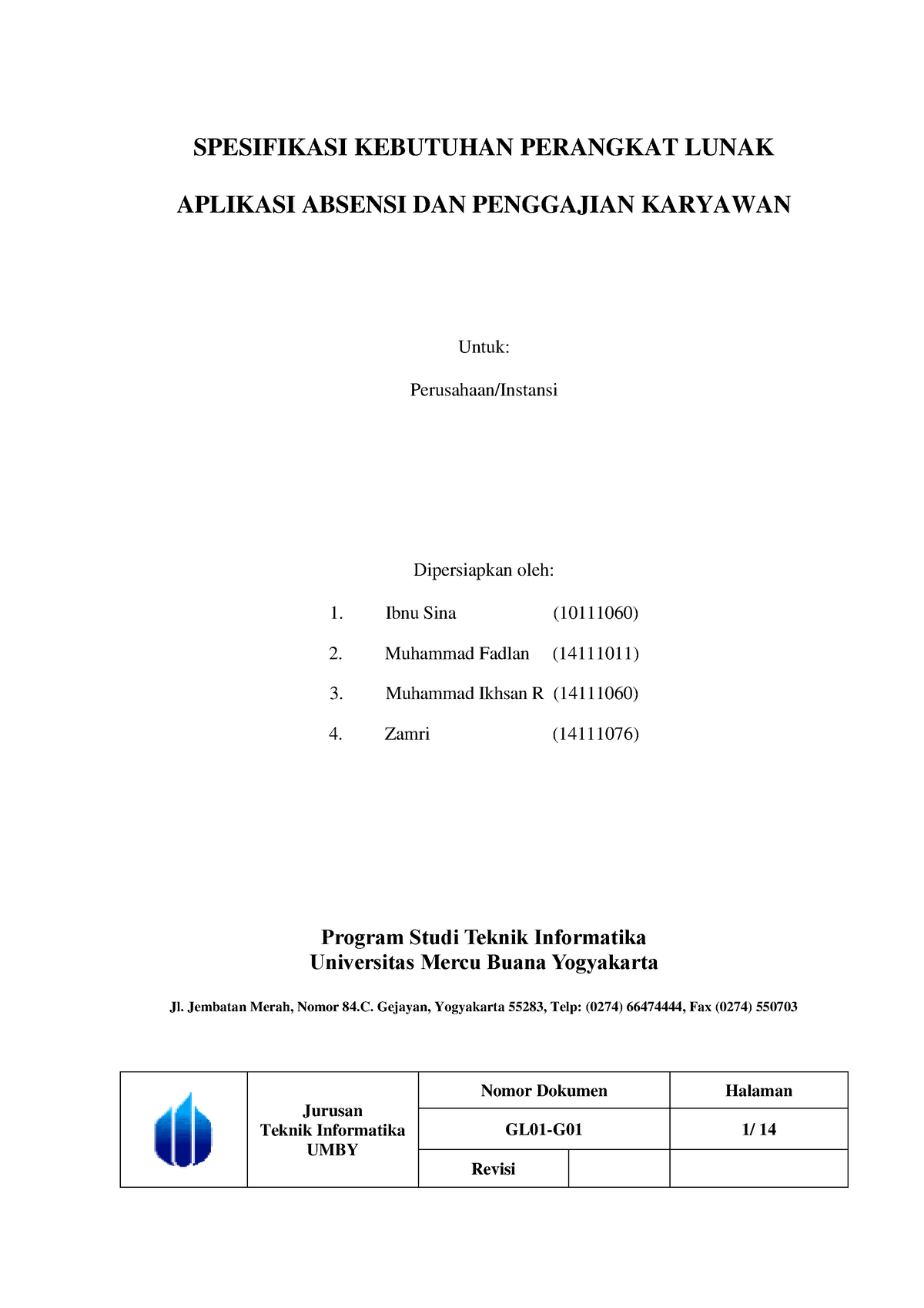 113383389 Rekayasa Perangkat Lunak Objek - SPESIFIKASI KEBUTUHAN ...