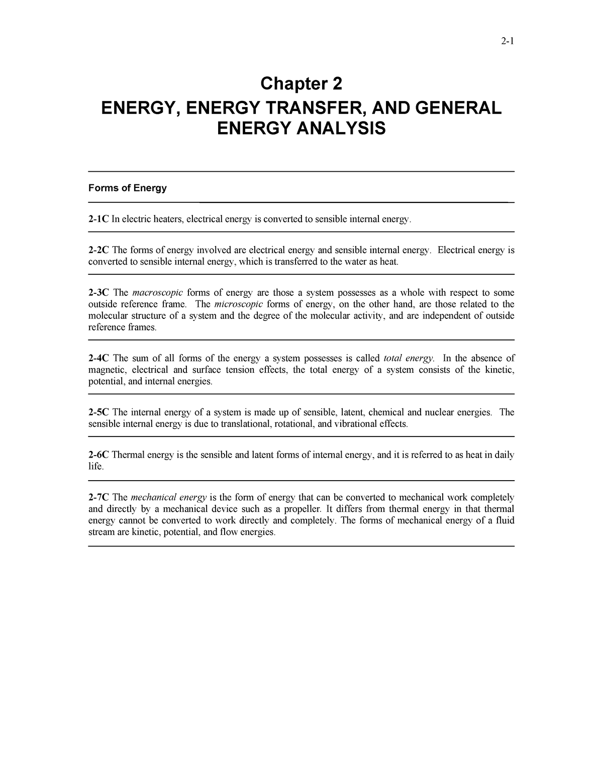 Thermo 5th Chap02P001 - Soluciones - Chapter 2 ENERGY, ENERGY TRANSFER ...