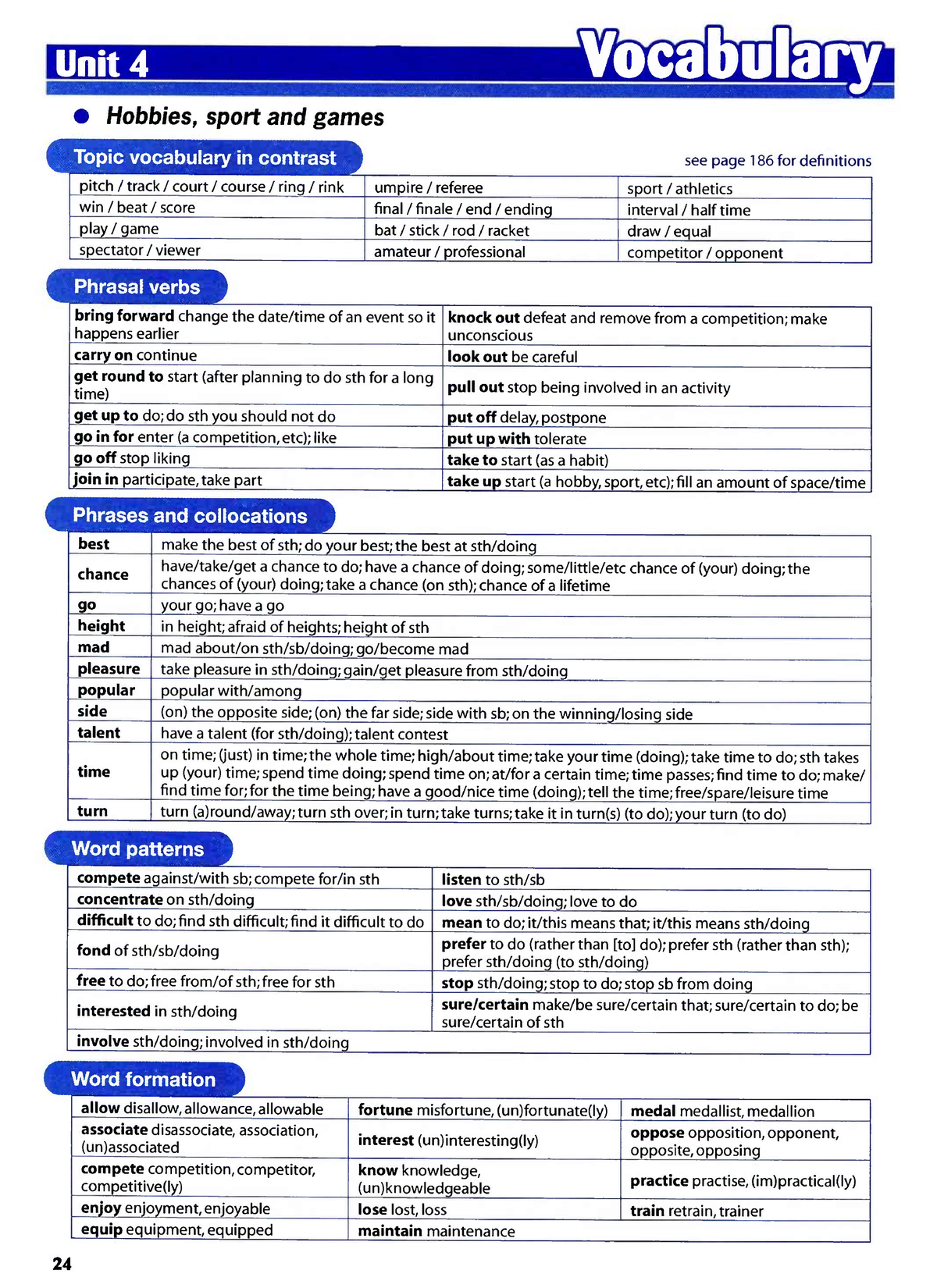 Vocab Unit 4 - Summary Destination B2 - Tiếng Anh Cơ Bản - Studocu