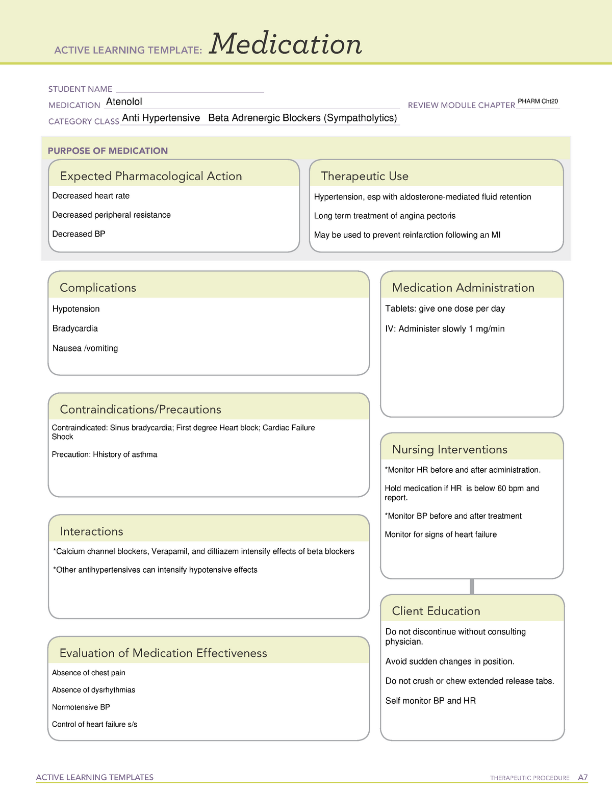 Active Learning Template Medication Sample Only CC f302