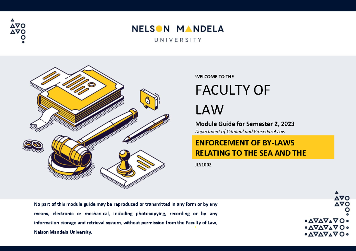 Jls1002 Module Guide For 2023 - Welcome To The Faculty Of Law Module 