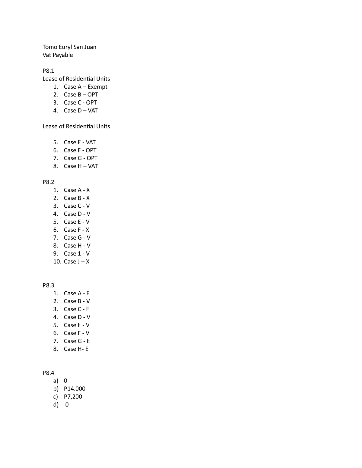 is vat payable on assignment of lease